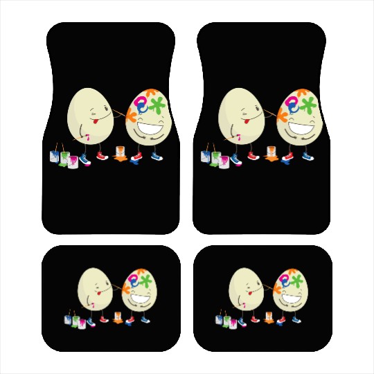 Happy Easter eggs decorating each other Car Mats