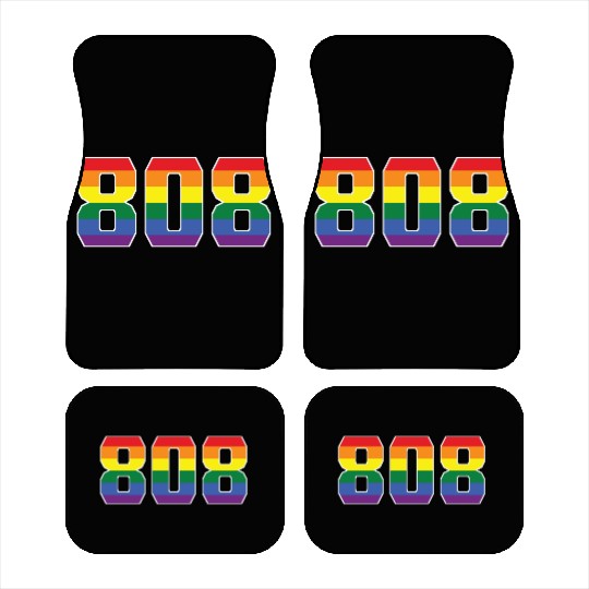 Gay Pride 808 Honolulu Area Code Car Mats