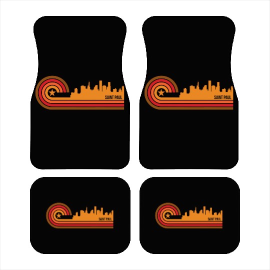Retro Style Saint Paul Minnesota Skyline Car Mats