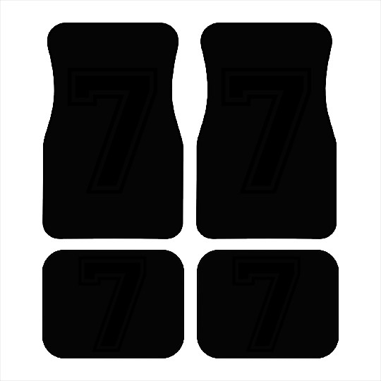 Number 7 seven college style font Car Mats