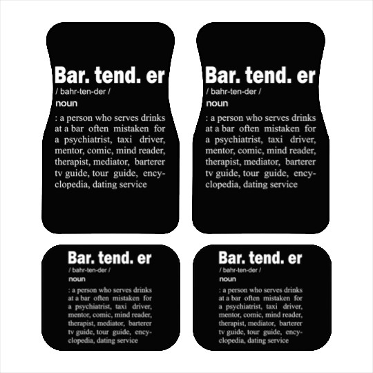 Bartender - Bartender Definition Car Mats