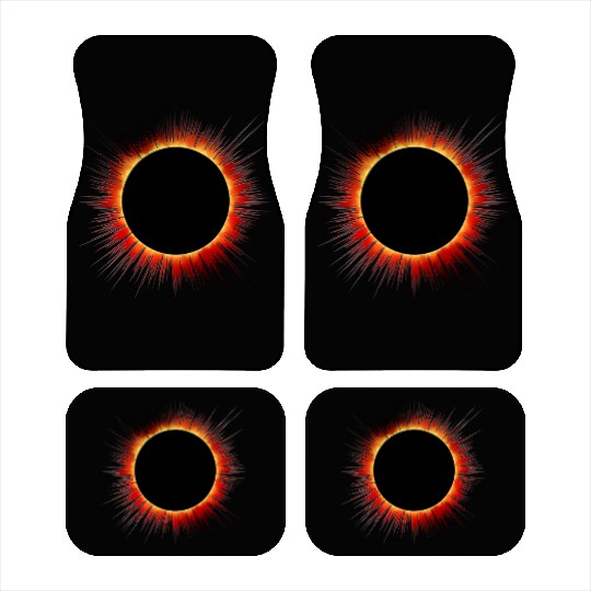Solar Eclipse Flare Burst Cartoon Car Mats