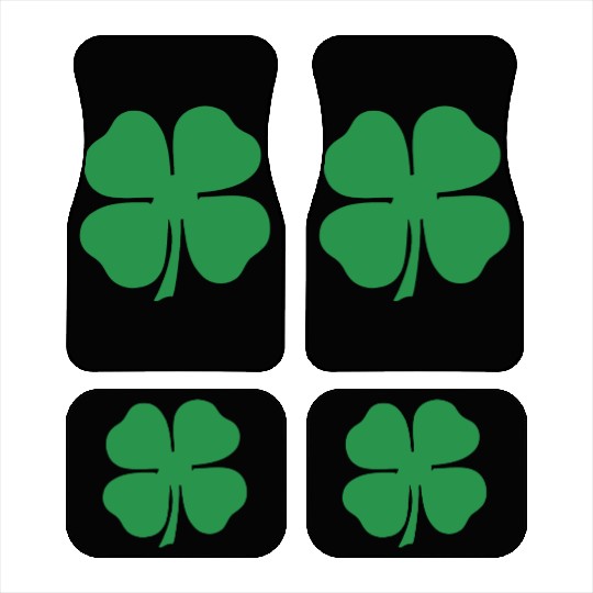 Green 4 Leaf Clover Solid Car Mats
