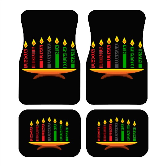 Kwanzaa Holiday Candles Car Mats