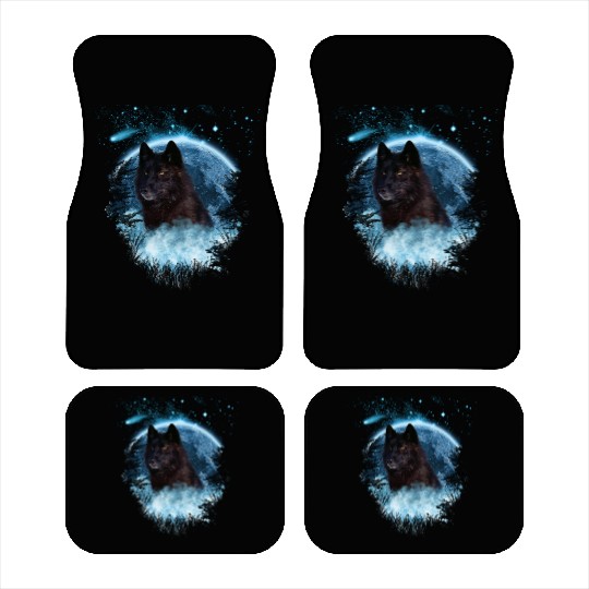 Black Wolf Bl Moon Full Scape Car Mats