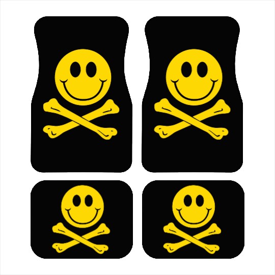 Smiley Pirate Skull and Crossbones Car Mats