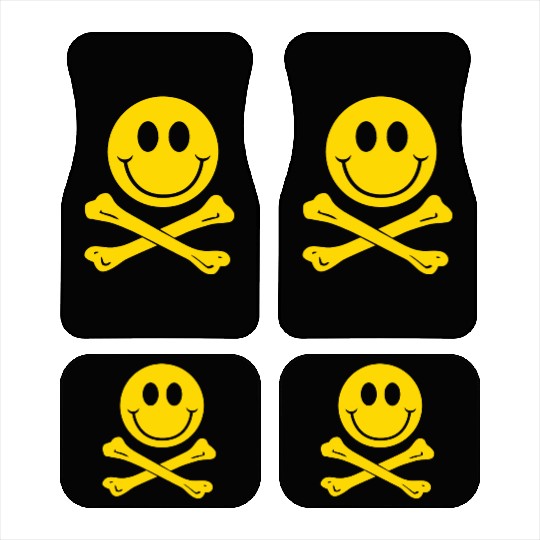 Smiley Pirate Skull and Crossbones Car Mats