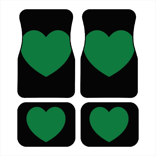 Dark Green Heart Car Mats