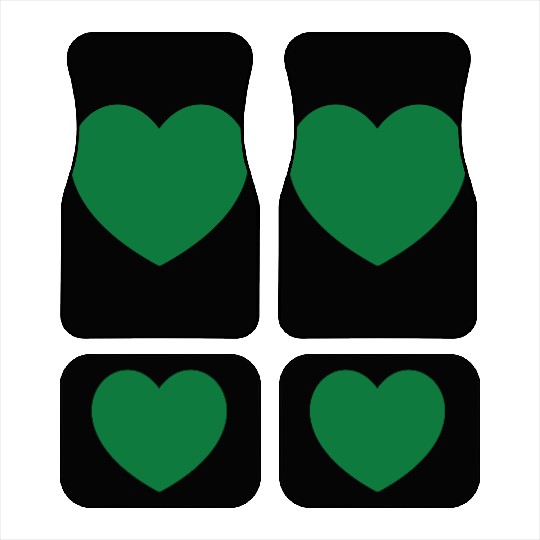 Dark Green Heart Car Mats