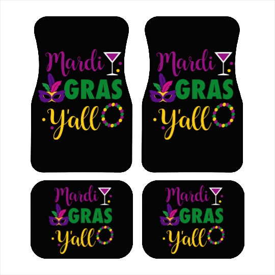 Mardi Grass Y'All Car Mats