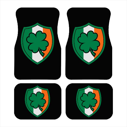 Ireland Flag - Irish - Ire -St Patricks day-Clover Car Mats