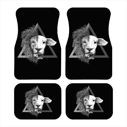 Christian,Bible Quote,Lion and Lamb Car Mats