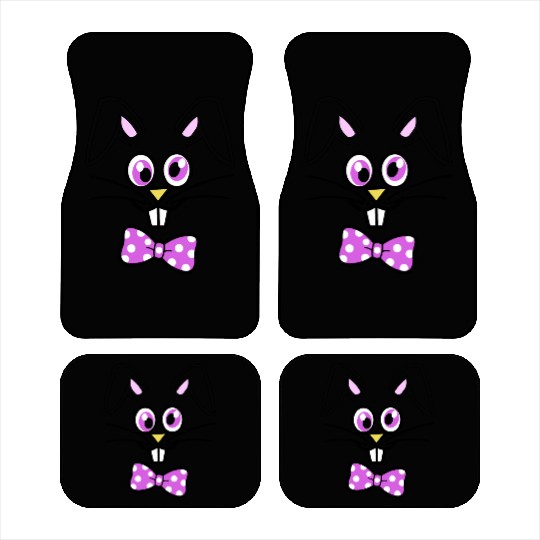 Cute Bunny Face Happy Easter Car Mats