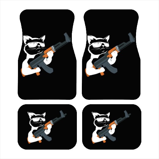 Gunning for Kitties funny Cat Gift Car Mats Car Mats
