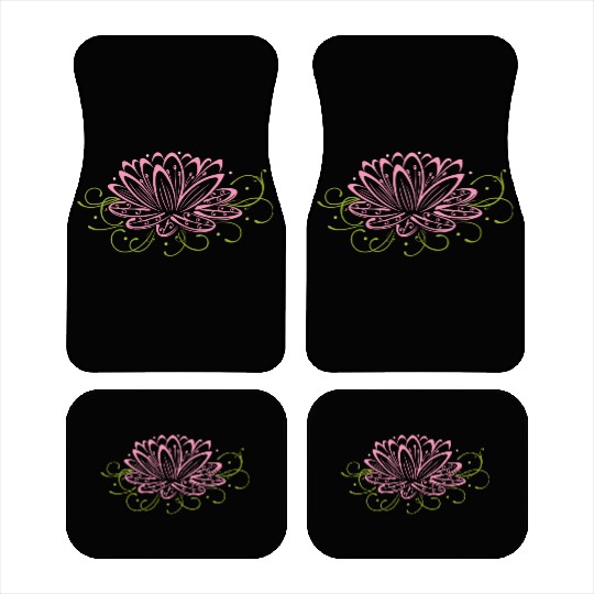 Lotus with filigree tribal Car Mats