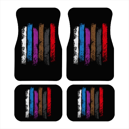Jiu Jitsu Design United Belts of Jiu Jitsu Vertical Light Martial Arts Car Mats