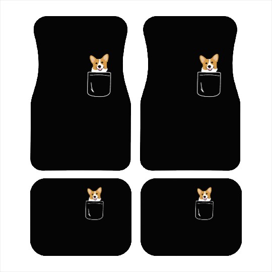Corgi In Pocket Funny Cute Puppy Big Happy Smile Car Mats