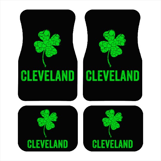 Cleveland Irish, St Patricks Day, Four Leaf Clover Car Mats