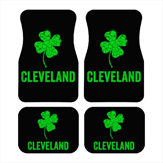 Cleveland Irish, St Patricks Day, Four Leaf Clover Car Mats