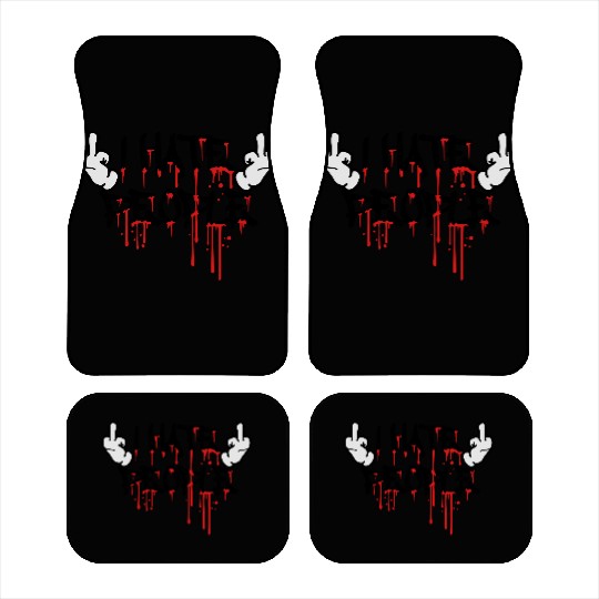 cool i hate people text graffiti spray drop blood Car Mats