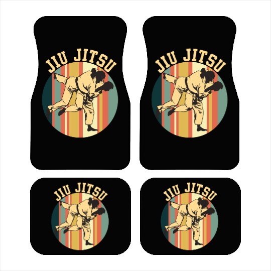 Jiu Jitsu Silhouette Bjj Brazilian Jiu Jitsu Retro Car Mats