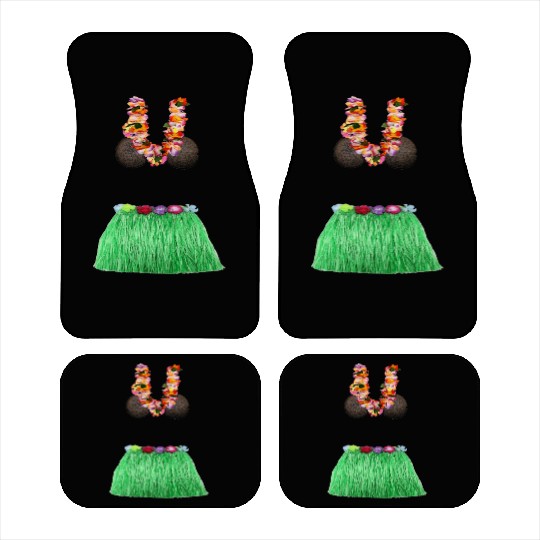 Coconut Bra Grass Skirt Lei Flowers Summer Party Car Mats