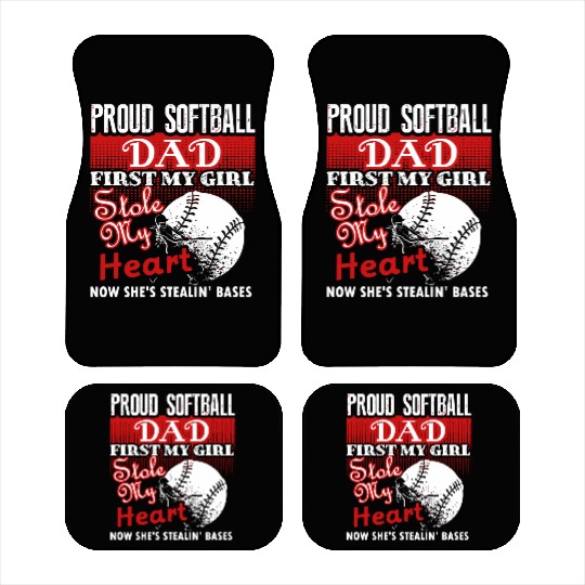 Softball - softball dad s - proud softball dad Car Mats