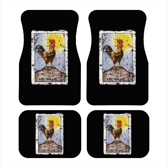 El Gallo Mexican Loteria Bingo Card Car Mats