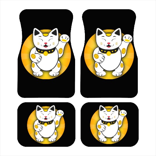 Maneki Neko - Japanese Lucky Cat Car Mats