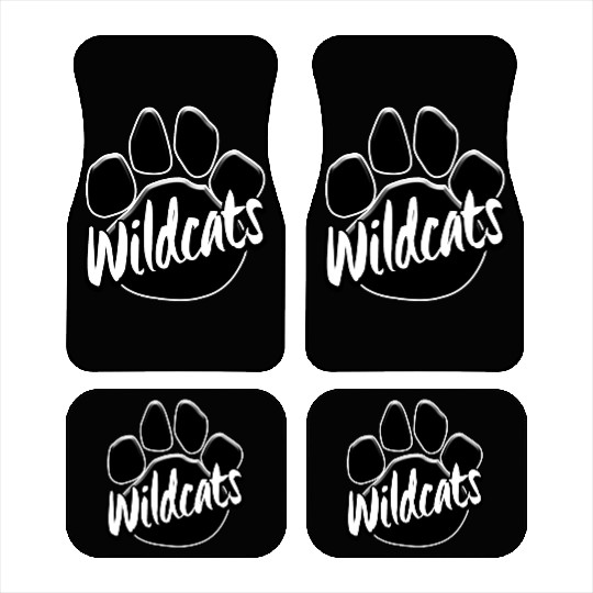 Wildcats Paw Print Mascot School Pride Car Mats