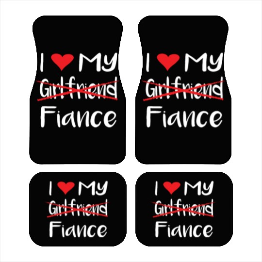 I Heart My Fiance funny lover Valentine's Day Gift Car Mats