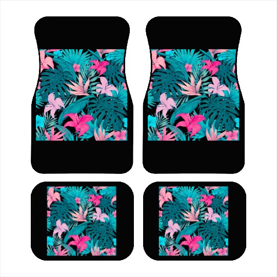 Elegant Tropical Floral Background Car Mats
