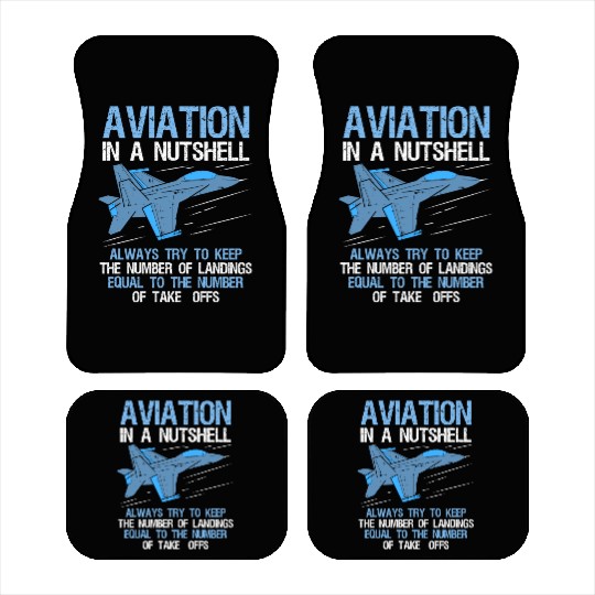Funny Pilot Aviation In A Nutshell Airplane Gift Car Mats
