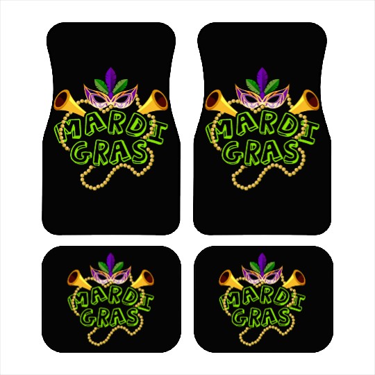 Mardi Gras Beads Car Mats - Mardi Gras Fat Tuesday