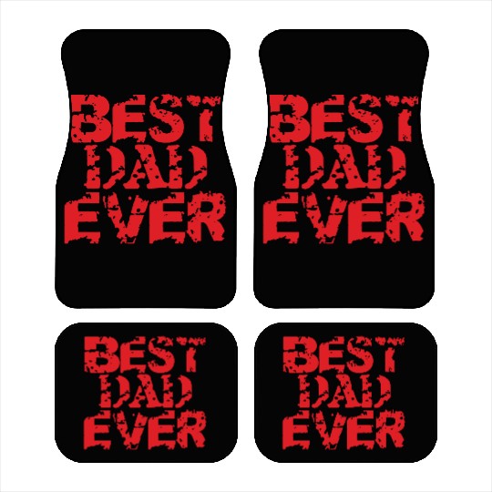 Red Best Dad Ever Car Mats