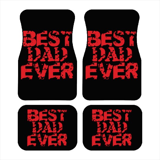 Red Best Dad Ever Car Mats