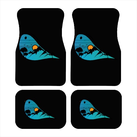 Blue Bird Nature Cartoon Car Mats