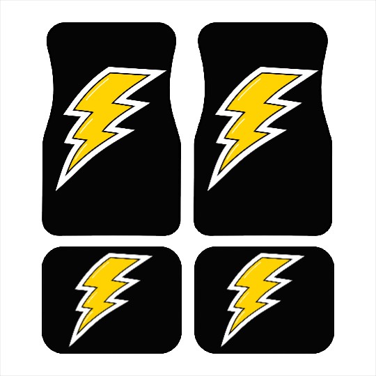 Yellow Lightning, lightning bolt Car Mats