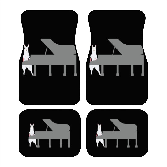 Cute Alpaca Llama Playing Piano Musician Gift Car Mats