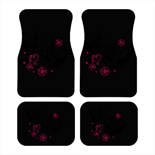 Sakura Cherry Blossom Swallow Birds Spring Flowers Car Mats