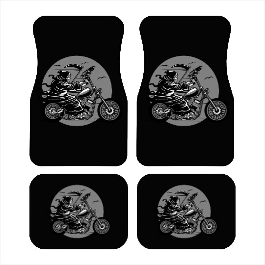 Death Motorcycle Death Grim Reaper Crow Gift Idea Car Mats