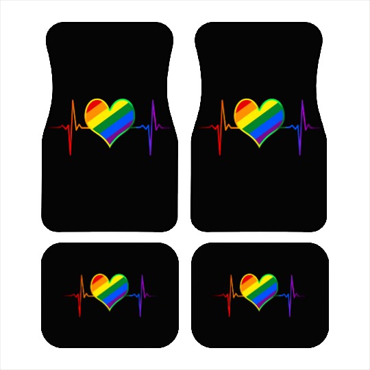 Pulse Heart Beat Pride LGBT Community Pride Month Car Mats