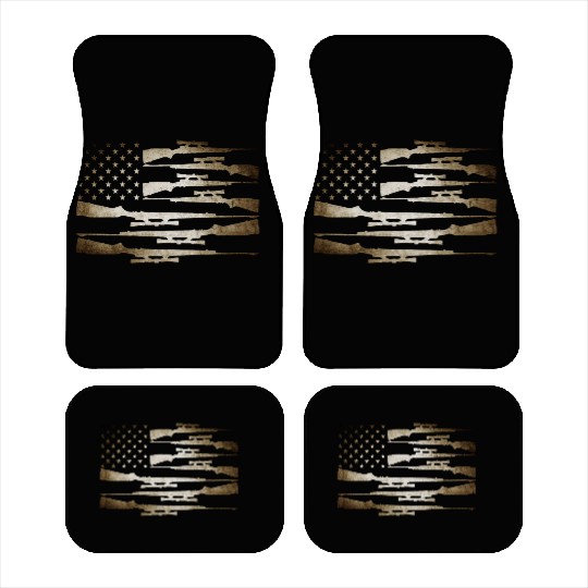 product With Gun - USA Flag - Shooter Gifts Car Mats