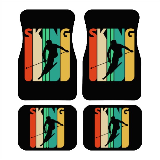 Awesome 70's Vintage Retro Skiing Gifts for Skiers Car Mats
