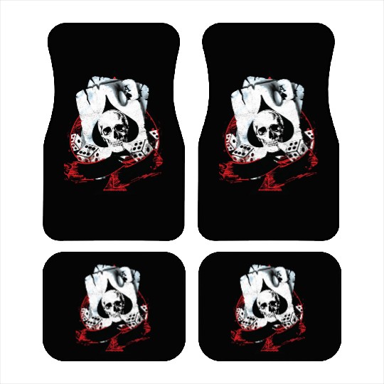 Scorched Ace Of Spades Poker Dice Skull Car Mats