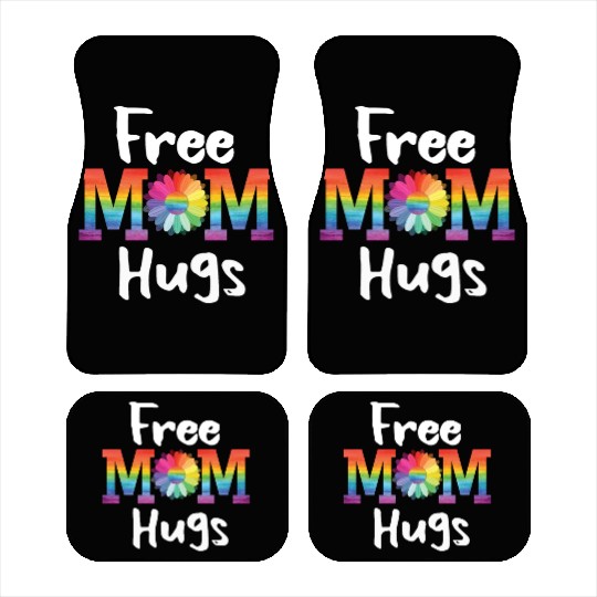 Free Mom Hugs Daisy Flower LGBT Pride Parades Gift Car Mats