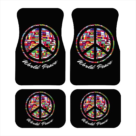 World Peace Sign Flags of Nations International Car Mats