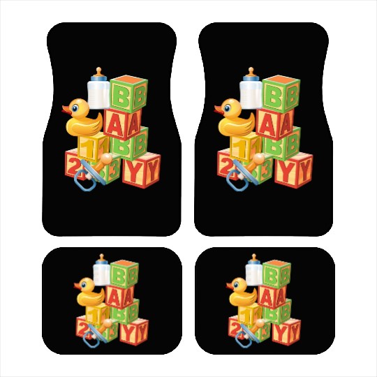 Baby Blocks Duck Bottle Graphic Car Mats