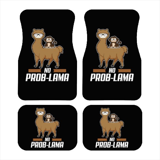 No Prob Lama Llama Alpaka Monkey Gift Sunglasses Car Mats