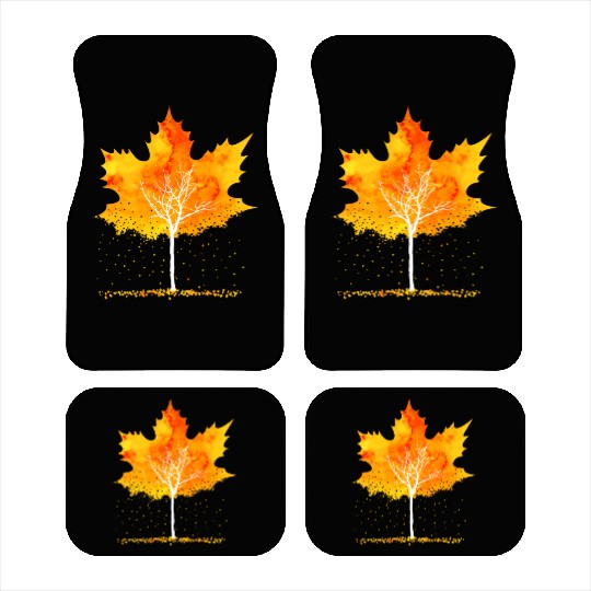 Maple Leaf Autumn Orange Fall Leaves Car Mats